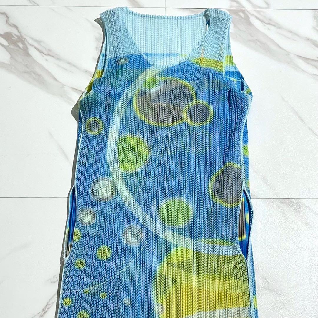 美品✨PLEATS PLEASE メッシュ ロングワンピース レイヤード 宇宙