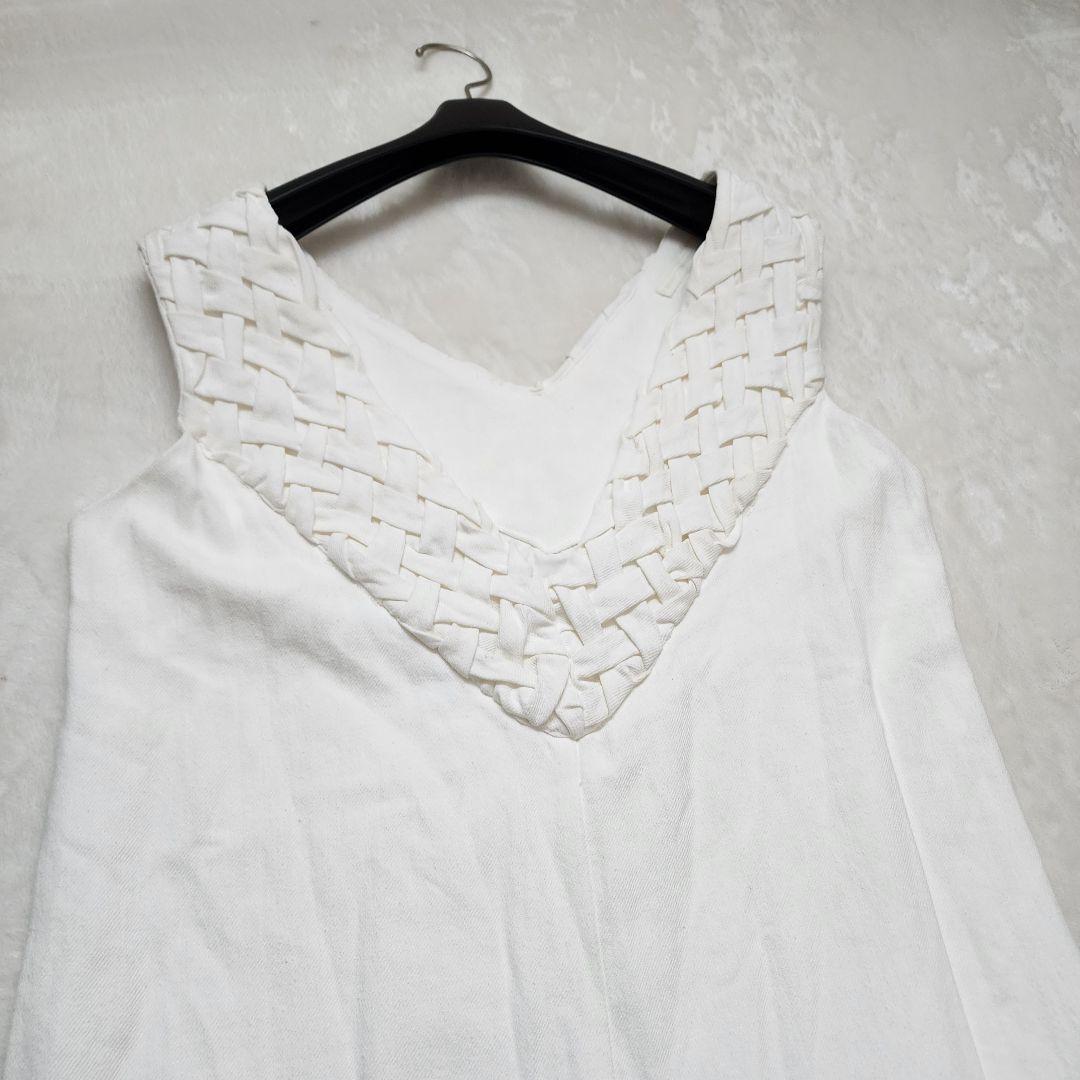 【美品】GlamLips グラムリップス ロングワンピース 編み込み ホワイト