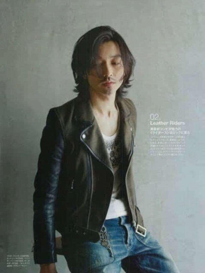 glamb　ラムレザー切替　アーノルド　ライダースジャケット　ダブル　オリーブ