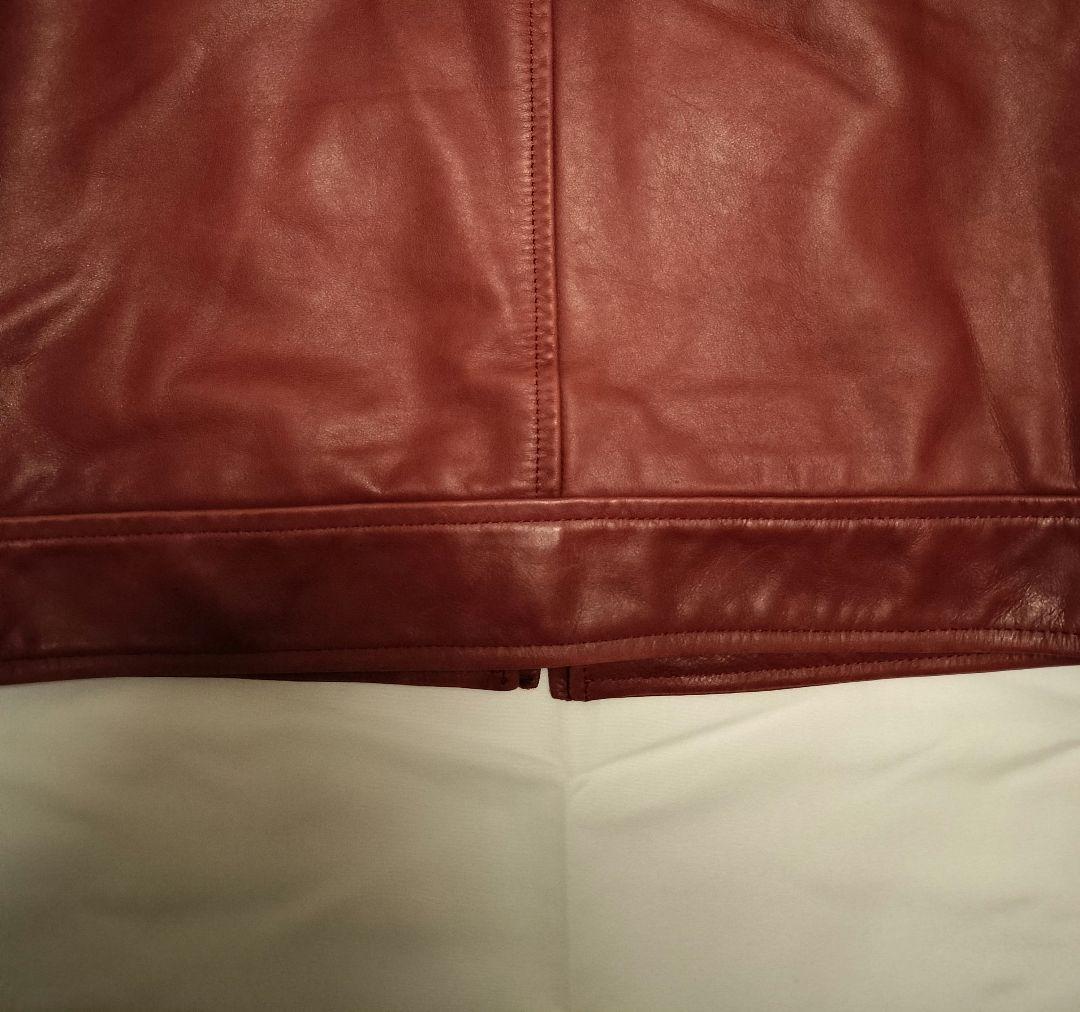 牛革　シングルライダース 　ジャケット 　レッド　中古