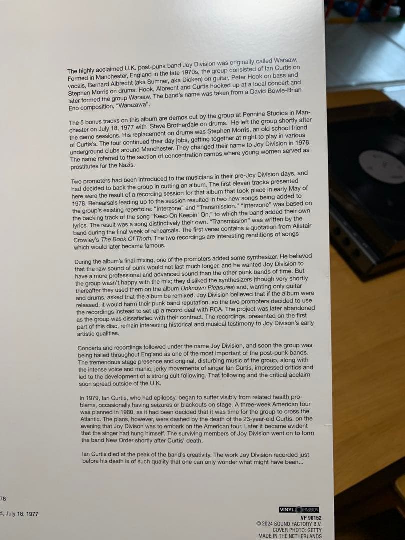 WARSAW 限定版 カラーレコード