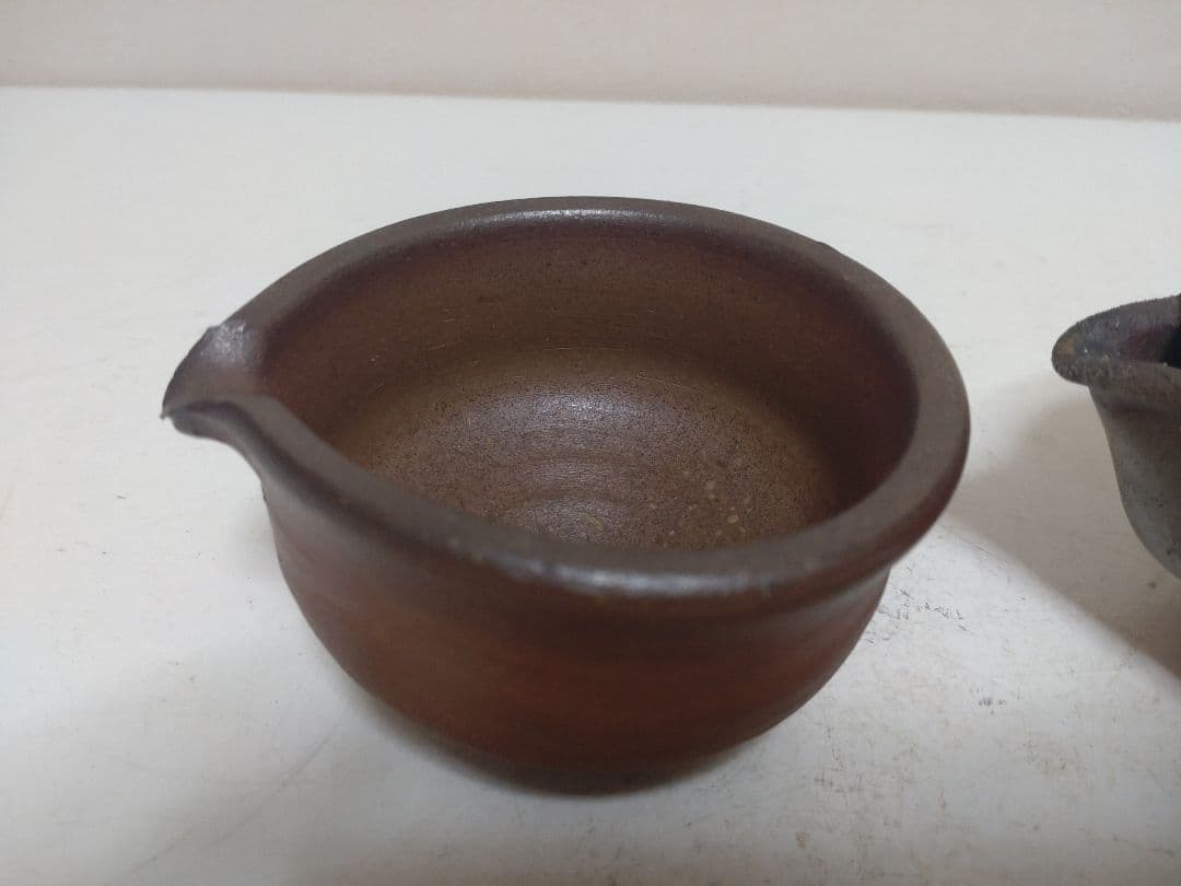備前焼 作家不明 宝瓶&湯冷 煎茶道具 茶道具 急須 茶器