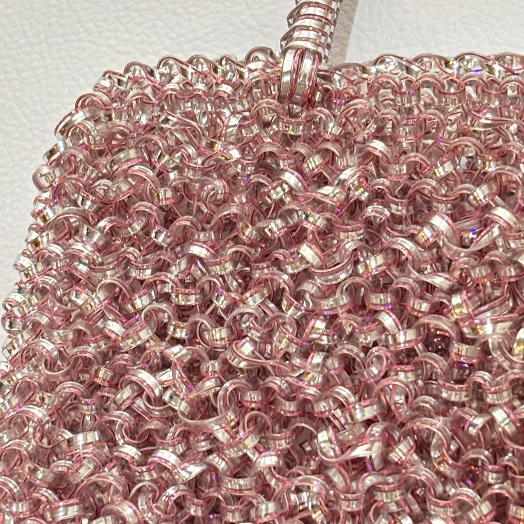 極美品✨アンテプリマ　ミニバッグ　ハンドバッグ　ワイヤーバッグ　ピンク　シルバー