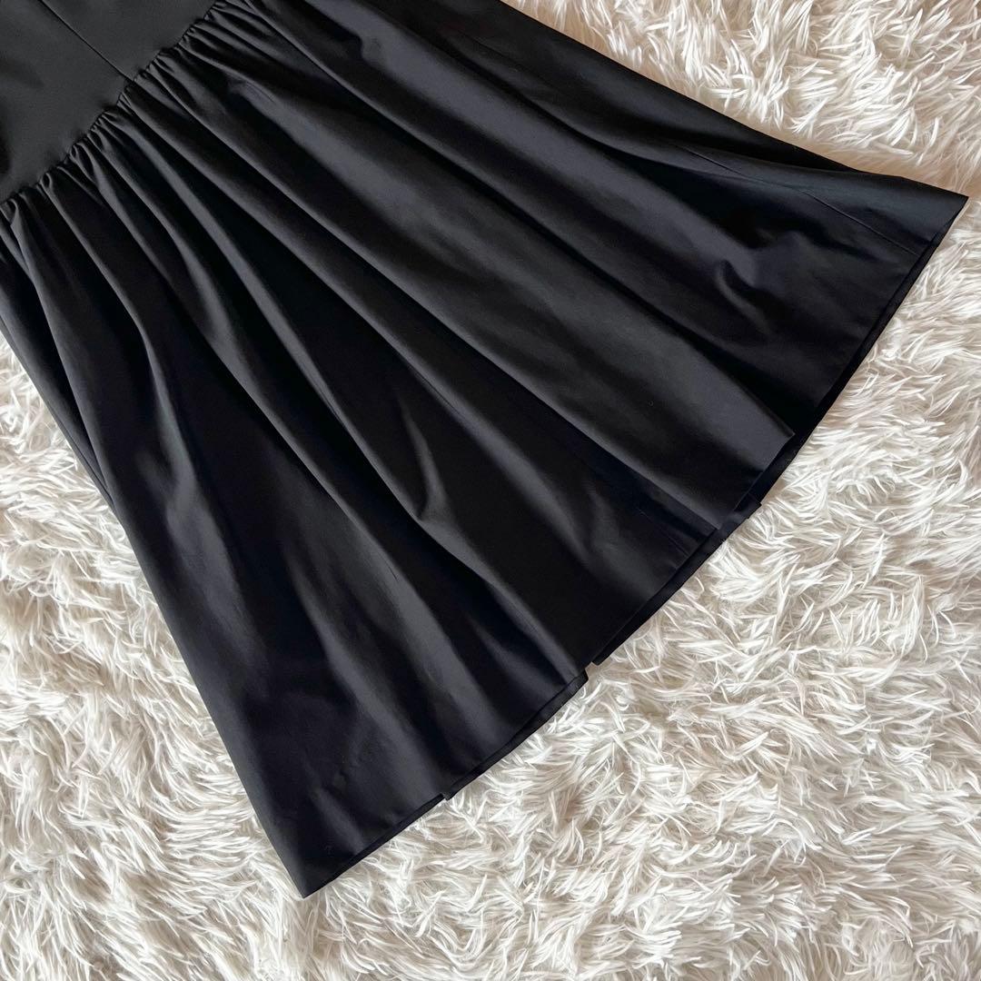 極美品✨ ヨーコチャン Aライン ギャザーフレアワンピース ブラック サイズ40