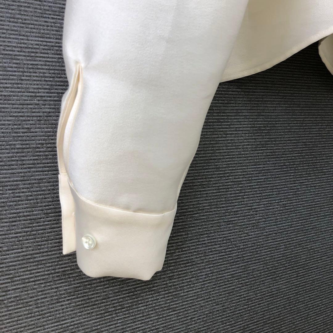 Drawing Numbers シルキーダブルクロスクロップドシャツ ホワイト