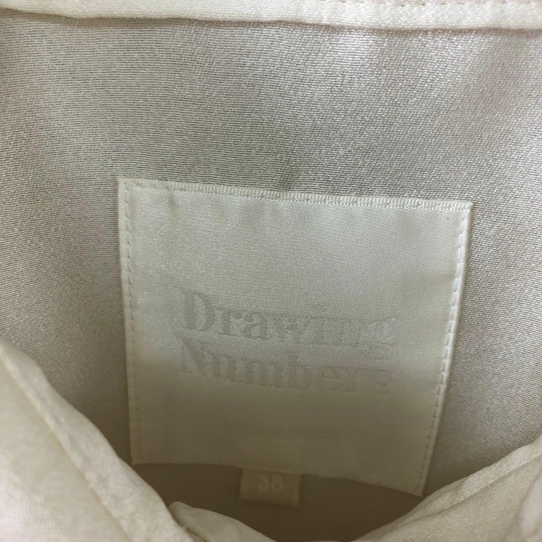 Drawing Numbers シルキーダブルクロスクロップドシャツ ホワイト