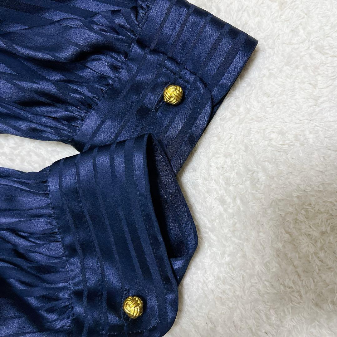 美品◆トリーバーチ　ストライプサテンドローストリングドレス