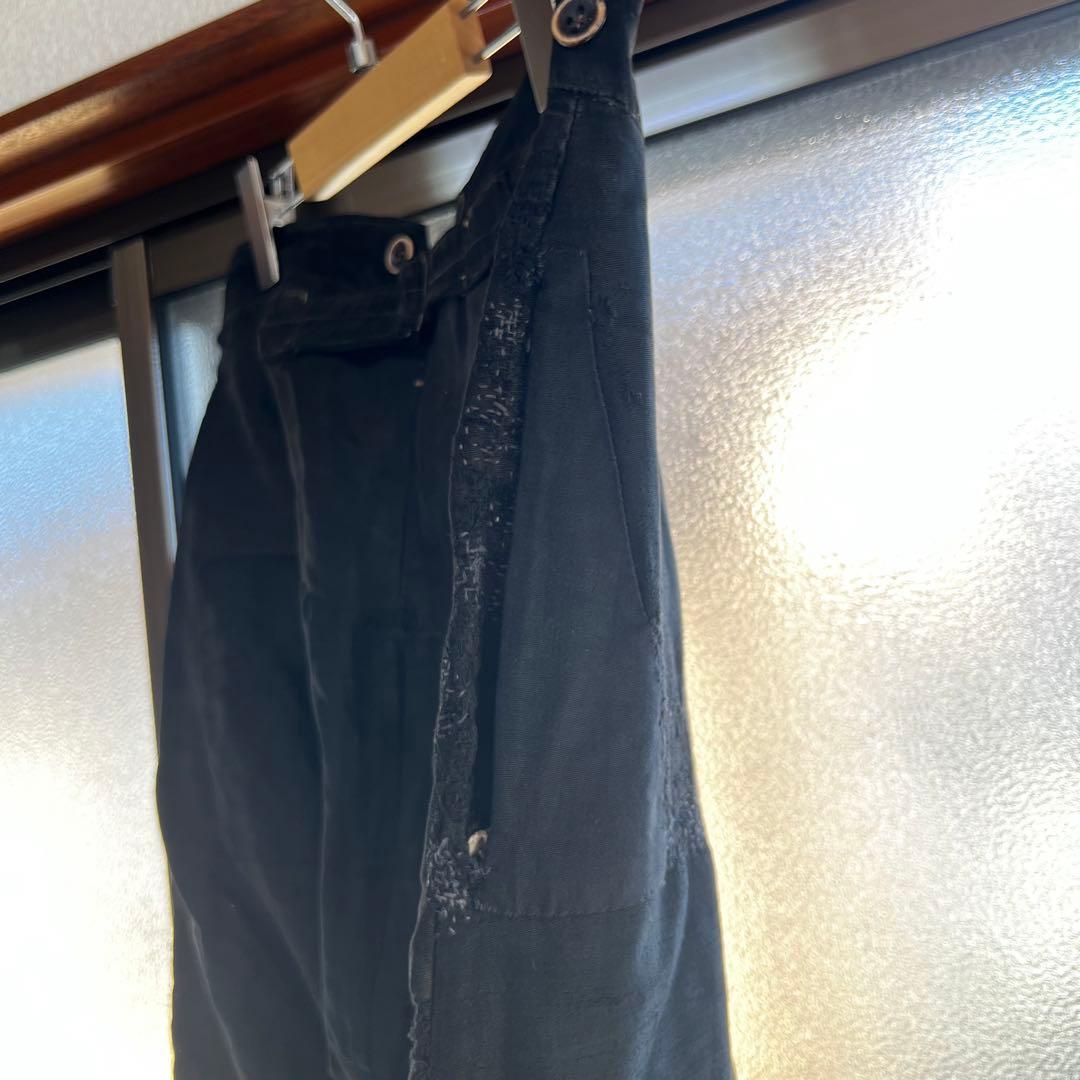 20s 30s french vintage ブラックモールスキン トラウザーズ