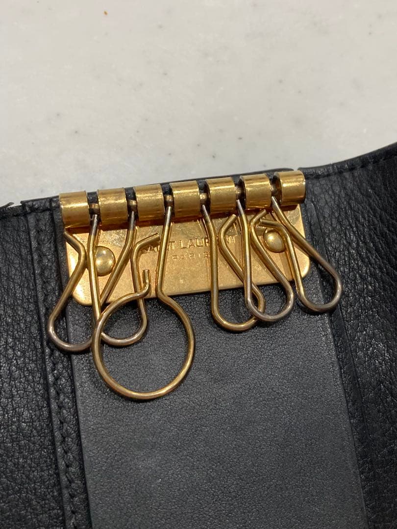 YSL ブラックレザー キーケース