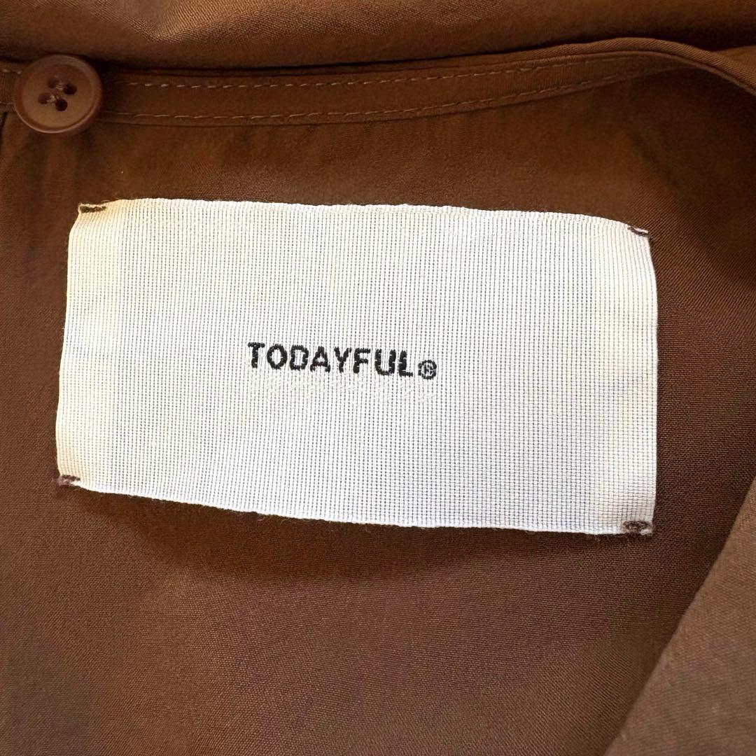 新品未使用品 2025 TODAYFUL ラウンドヘムタイブラウス ブラウン