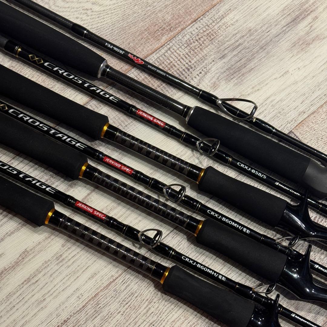 SHIMANO 電動リール2点＆バッテリー3点＆ロッド5点その他セット