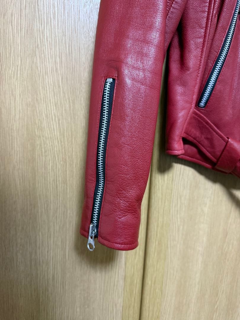 D*k様 jimsinn レザージャケット レッド サイズ34