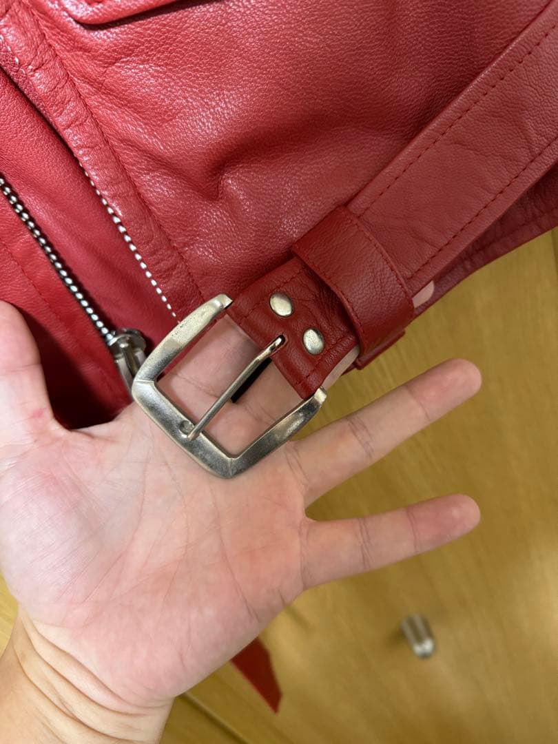 D*k様 jimsinn レザージャケット レッド サイズ34