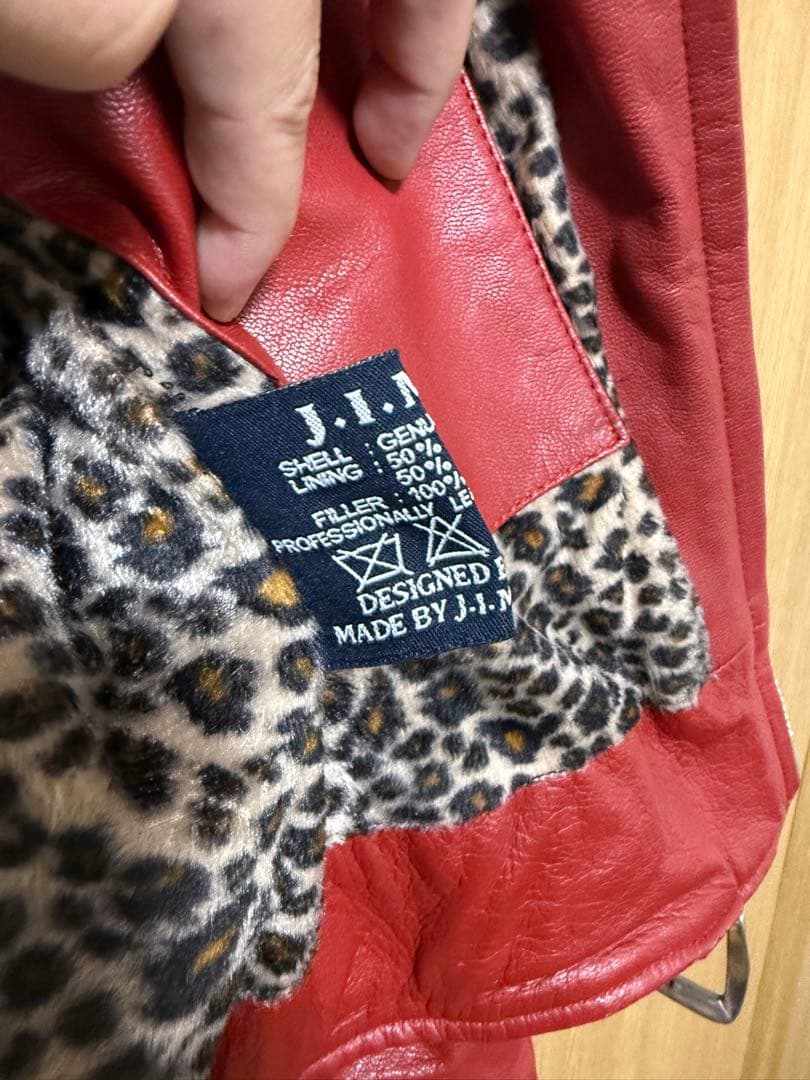 D*k様 jimsinn レザージャケット レッド サイズ34