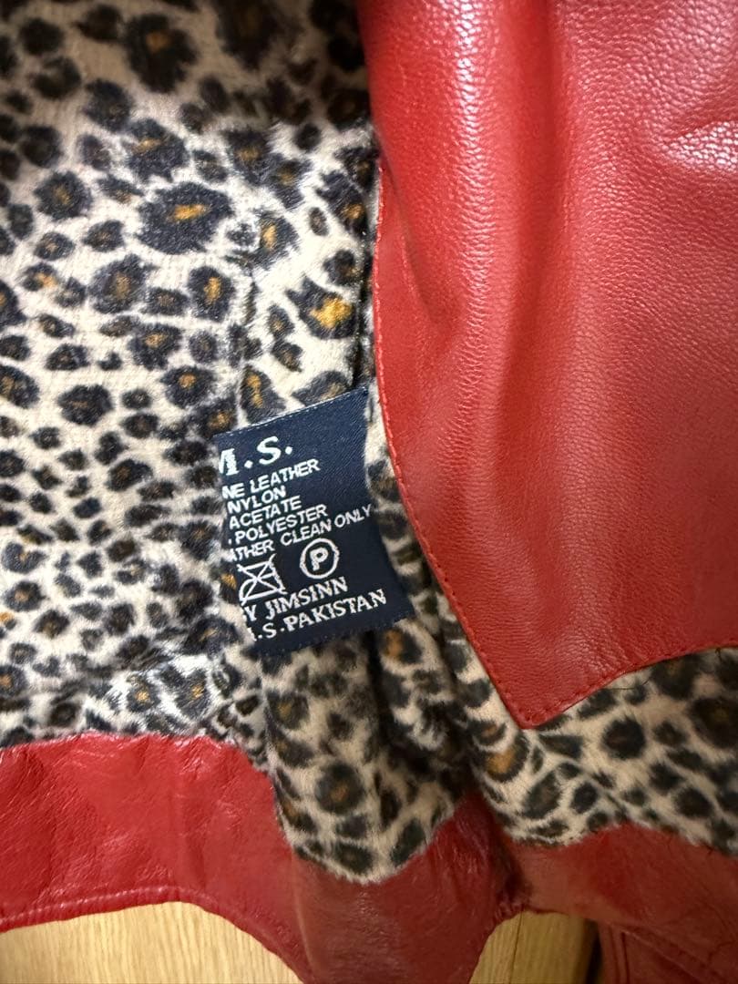 D*k様 jimsinn レザージャケット レッド サイズ34