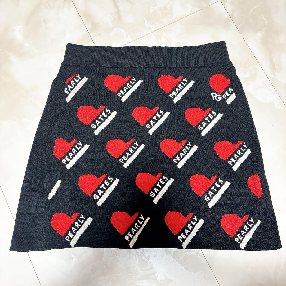【新品タグ付き】PEARLY GATES ハート柄スカート サイズ1