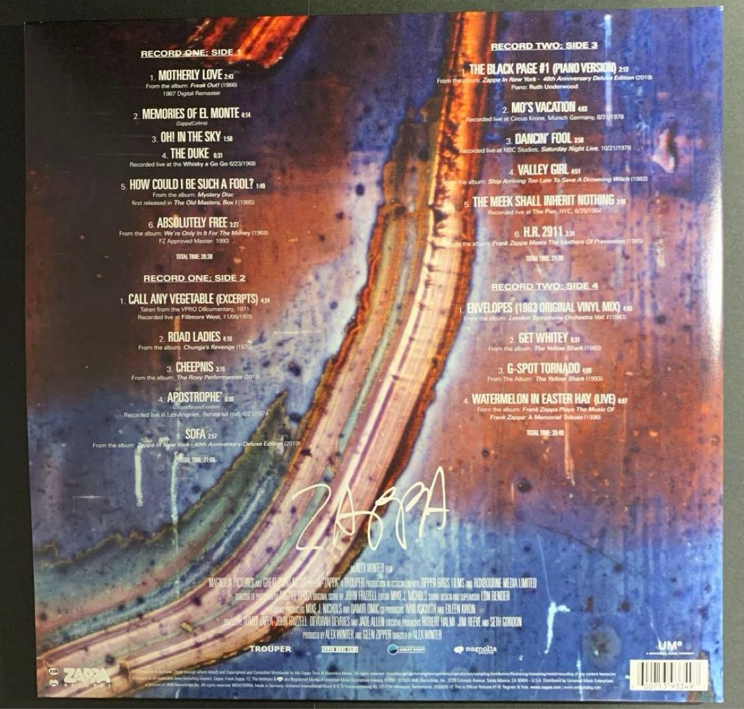 Frank Zappa / Zappa （OST）)（Clear Vinyl）