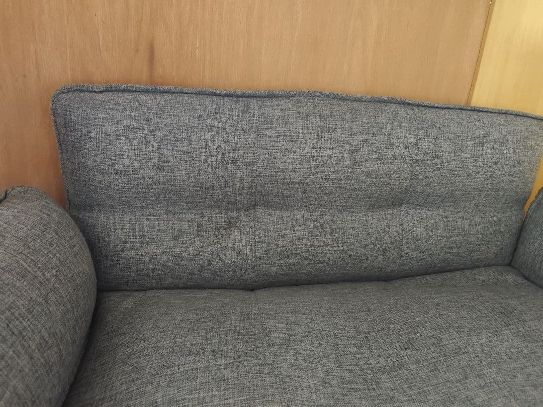 【関東限定】コンパクト 2人掛けリクライニングソファ グレー 北欧モダン