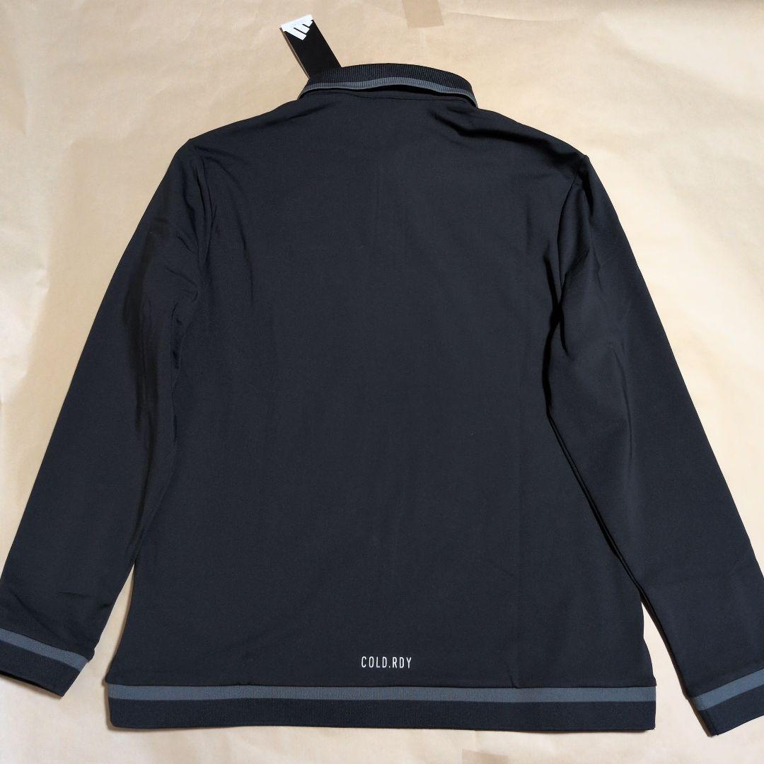 アディダスゴルフ:メンズ:XLサイズ:長袖ポロシャツ:胸ポケット付き:黒