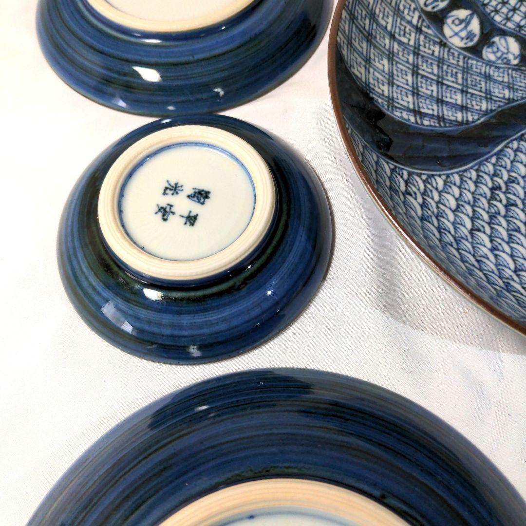 未使用　平安陶光　清水焼 花鳥祥瑞　揃皿　7枚セット