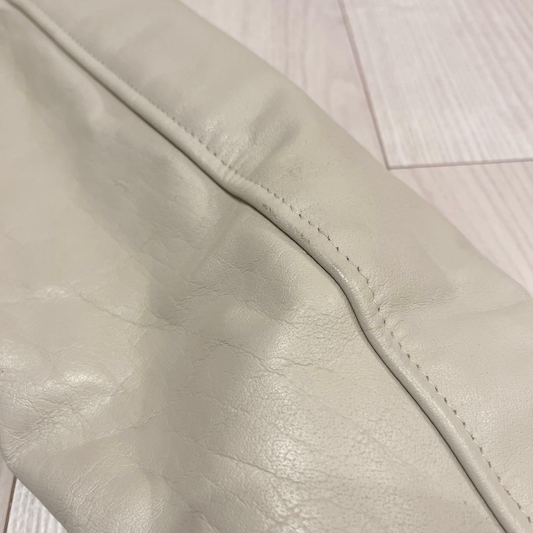 希少 HORN WORKS アイボリー シングルライダース 牛革 3L