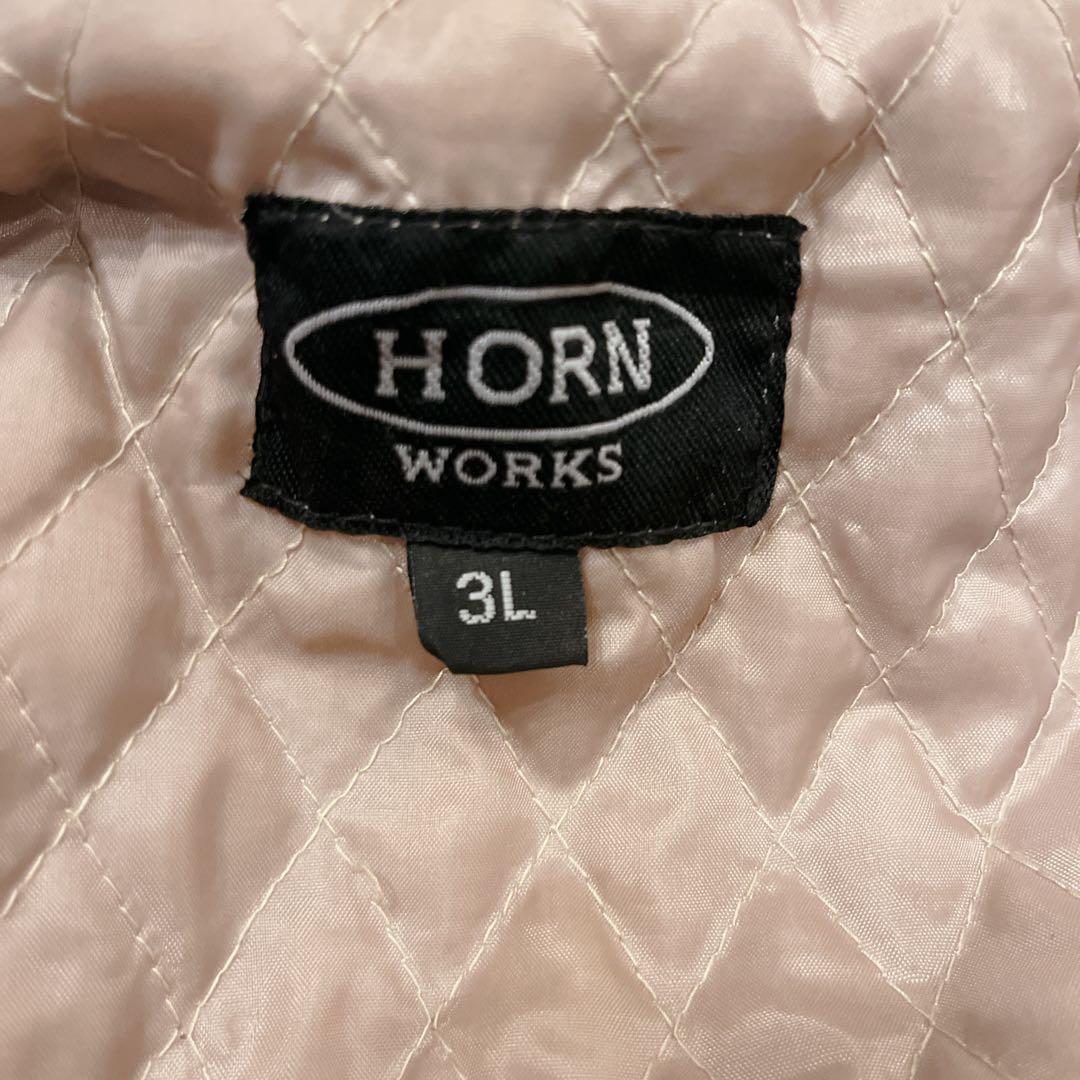 希少 HORN WORKS アイボリー シングルライダース 牛革 3L