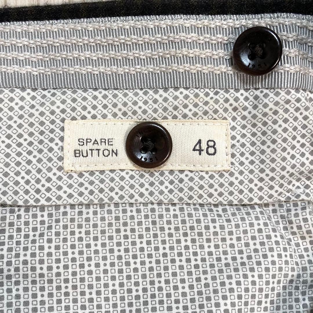 INCOTEX インコテックス スラックス ウール グレー チェック 48 美品