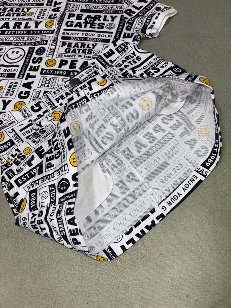 （超美品）パーリーゲイツ 、ニュースペーパー柄、セットアップ、サイズ0