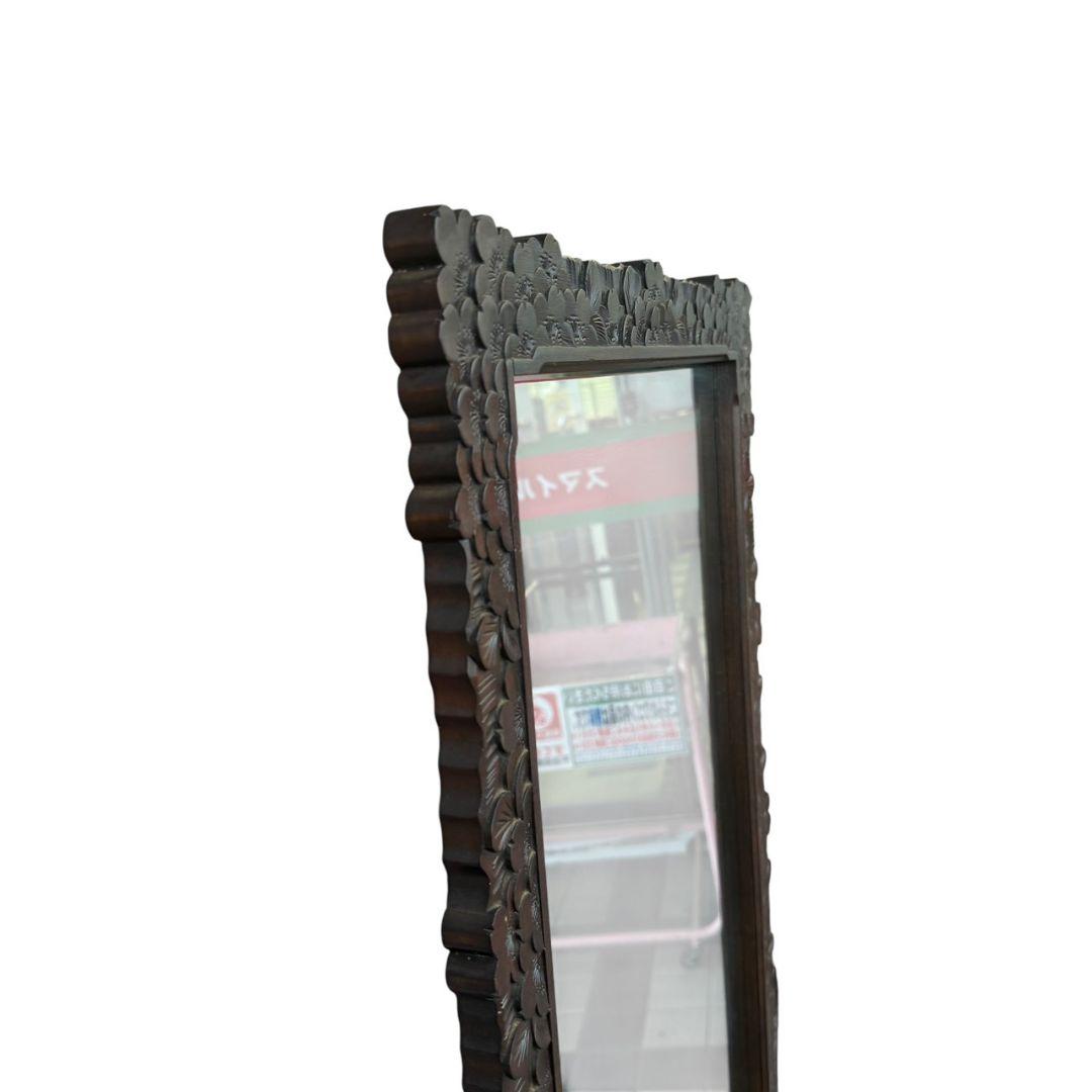 軽井沢彫り　桜　姿見　鏡