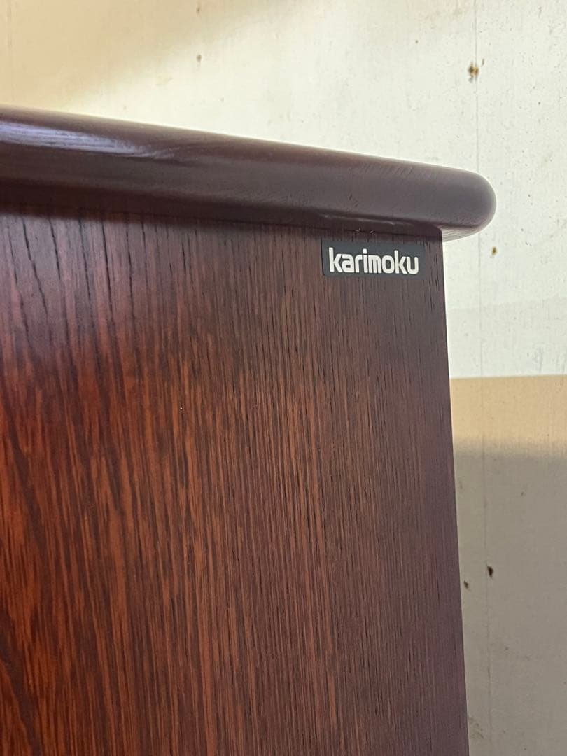 karimoku 木製 水屋箪笥 食器棚 飾り棚 カリモク短冊箱付き