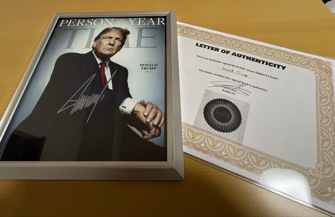 【証明書付きCOA】ドナルド・トランプ 直筆サイン入り 表紙部分