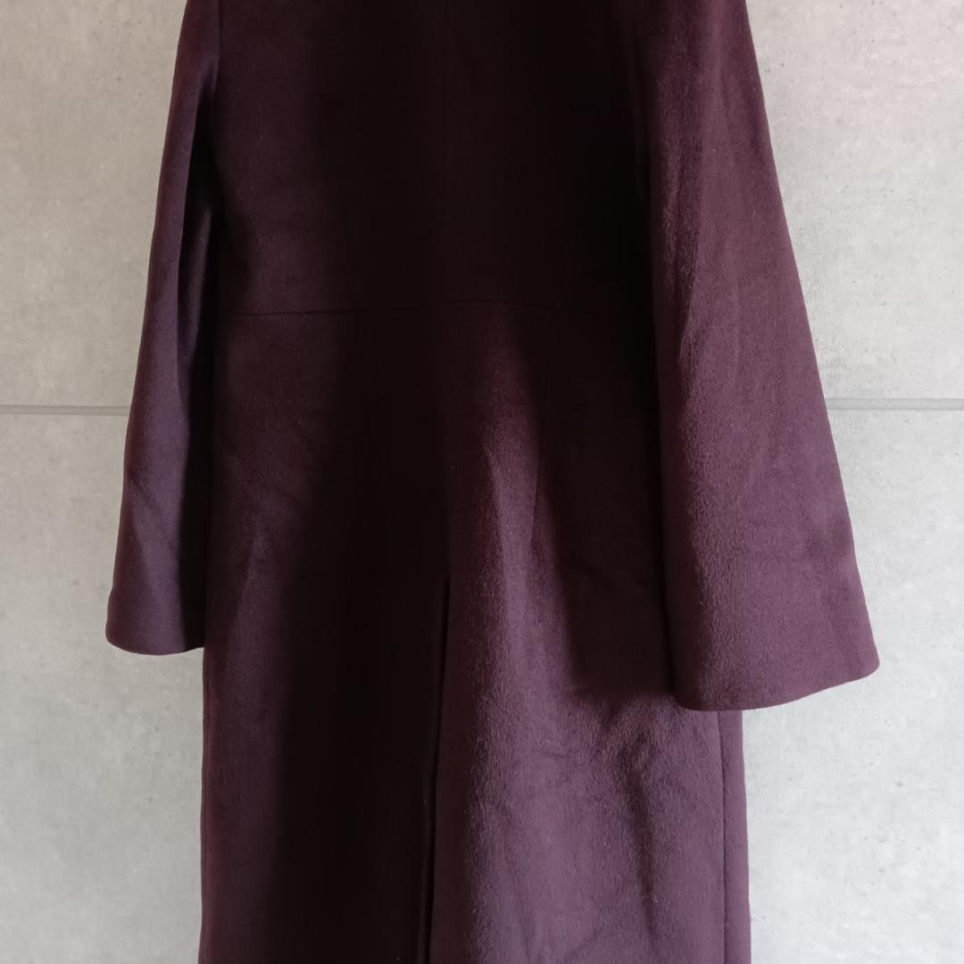 PAULE KA カシミヤ混 バーガンディ ウールコート　フランス製 E78