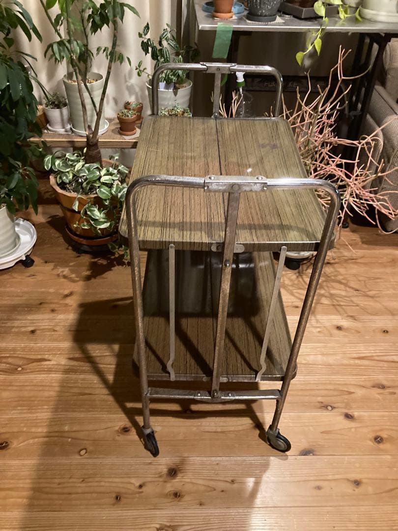 昭和レトロ　ワゴン　折りたたみ　キャスター付　レトロポップ