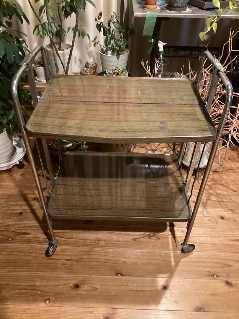 昭和レトロ　ワゴン　折りたたみ　キャスター付　レトロポップ