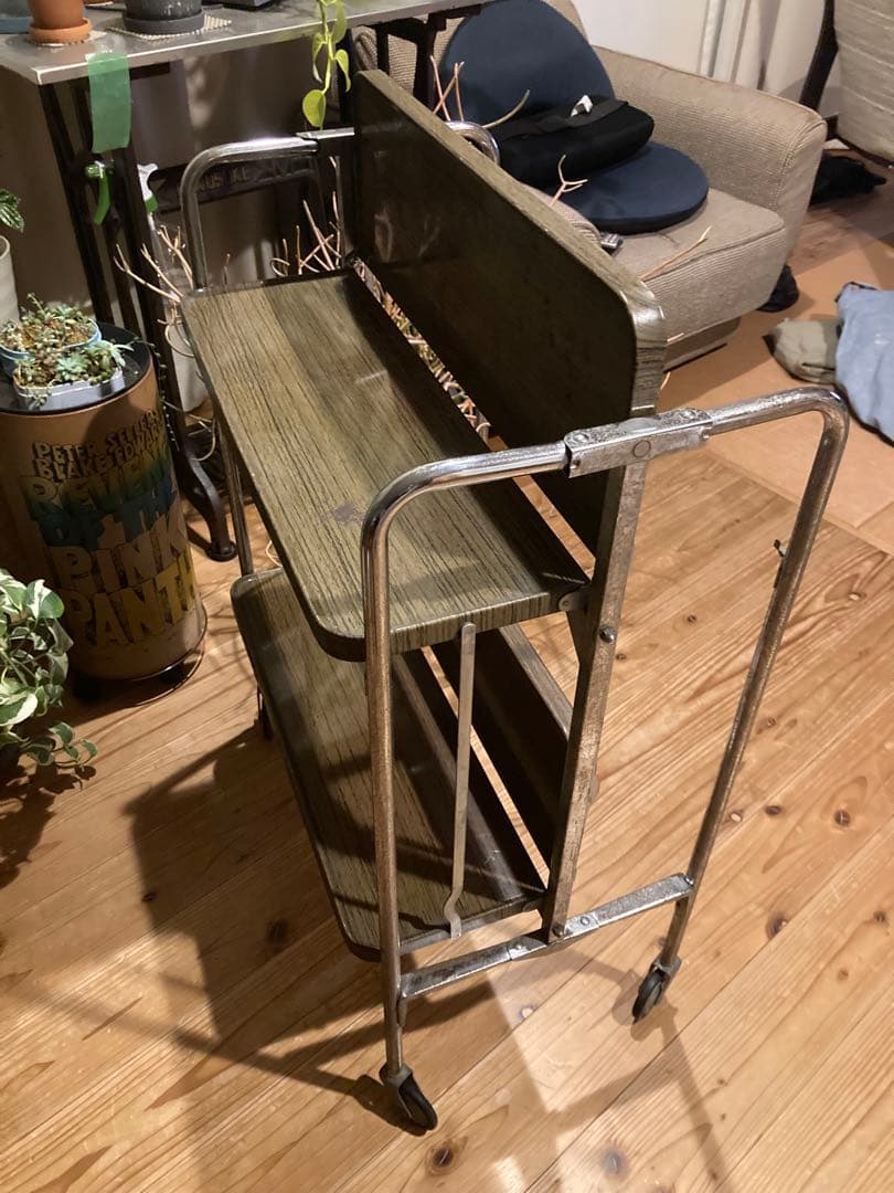 昭和レトロ　ワゴン　折りたたみ　キャスター付　レトロポップ