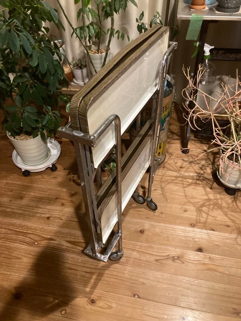 昭和レトロ　ワゴン　折りたたみ　キャスター付　レトロポップ