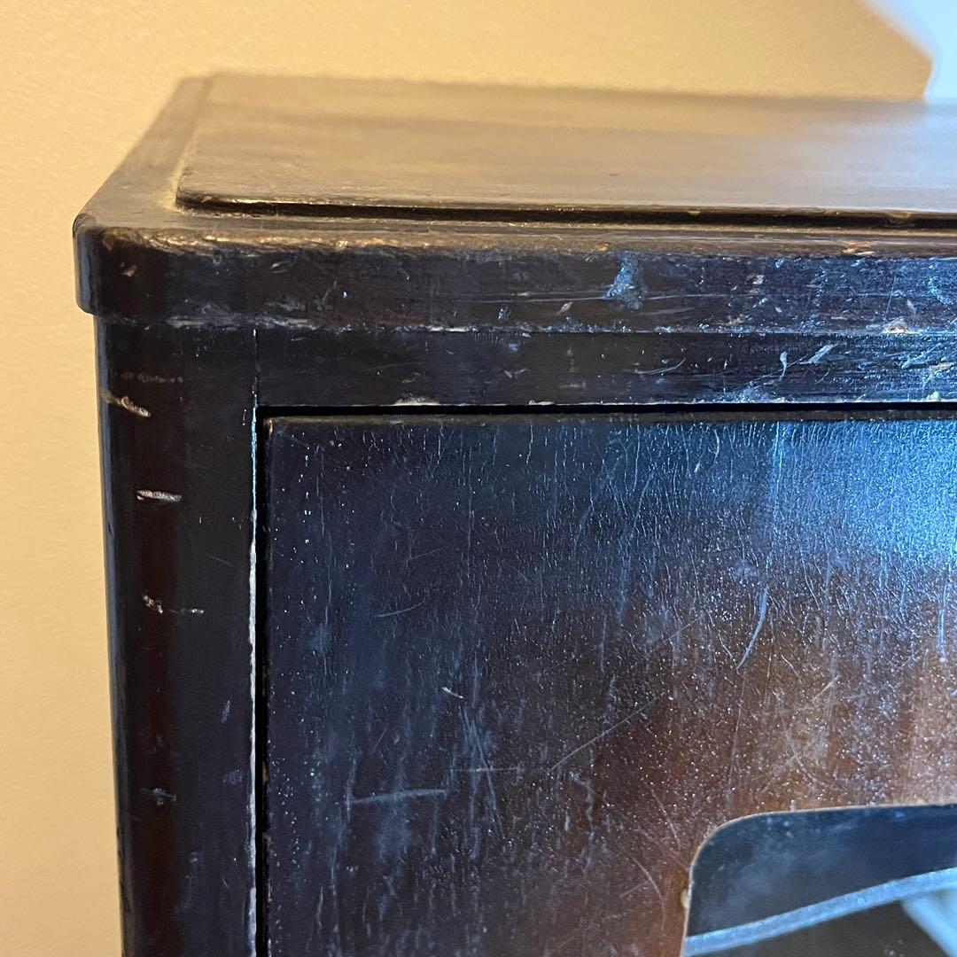 アンティーク ガラス扉 木製 書類棚 骨董 キャビネット 昭和レトロ ビンテージ