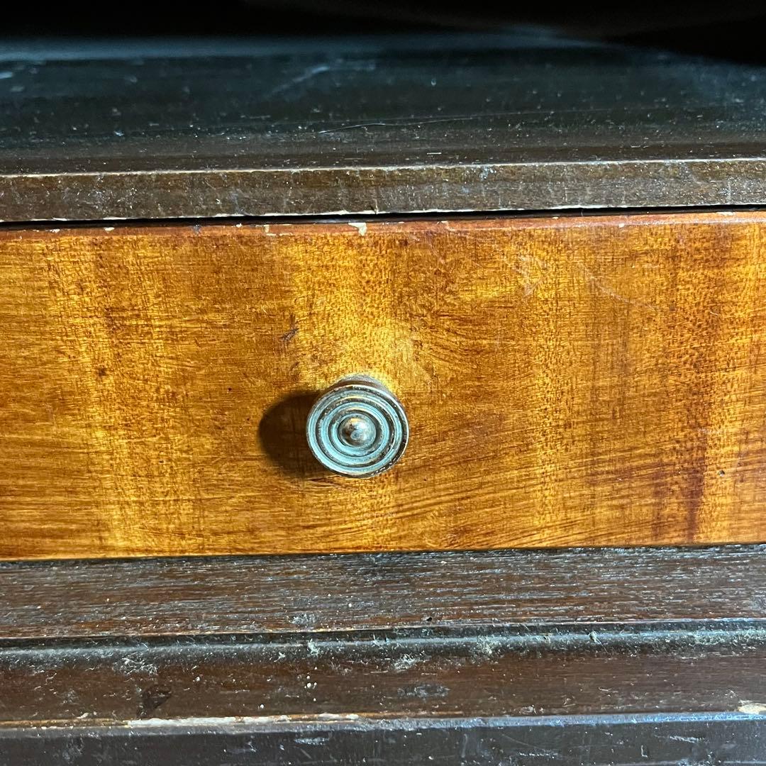 アンティーク ガラス扉 木製 書類棚 骨董 キャビネット 昭和レトロ ビンテージ