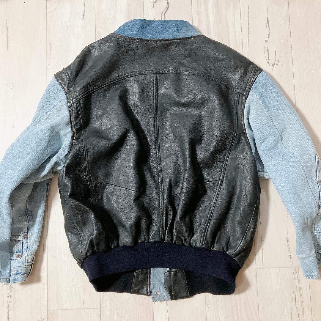 レザージャケット デニムジャケット　リメイク　リーバイス　501xx