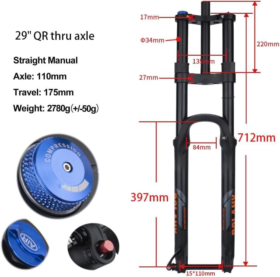 【開封 未使用】OLANY　29インチ 自転車サスペンションフォーク 34mm