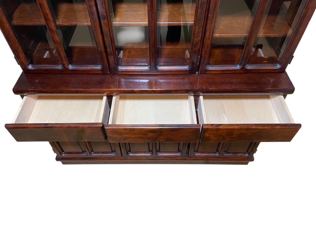 A*e様 送料込　桜無垢　高級　和モダン　食器棚 130cm キャビネット 飾り