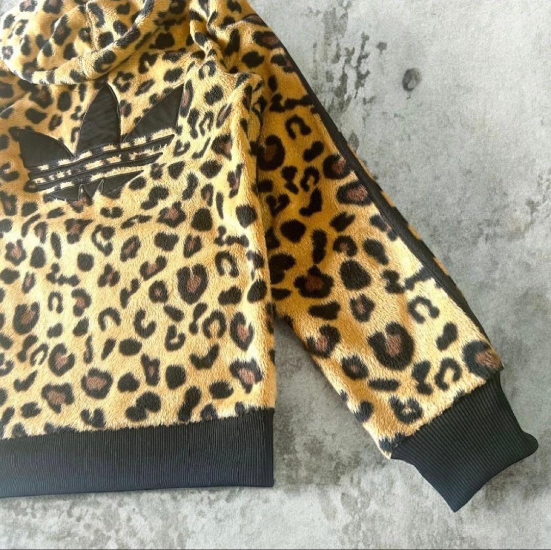 adidas 櫻井翔着用 ボアパーカー ヒョウ柄 フルジップ 廃盤 S