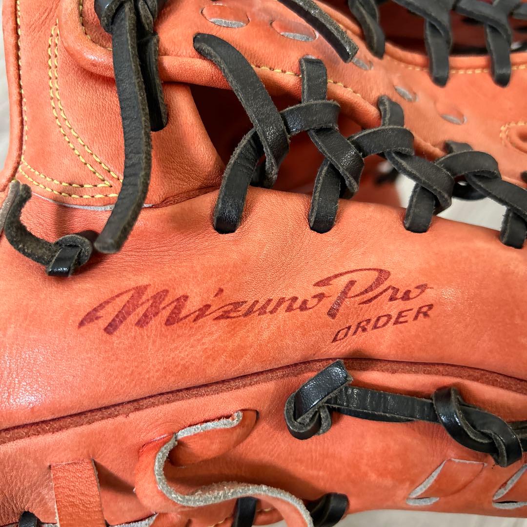 ミズノプロ　Mizuno 軟式野球グローブ オレンジ