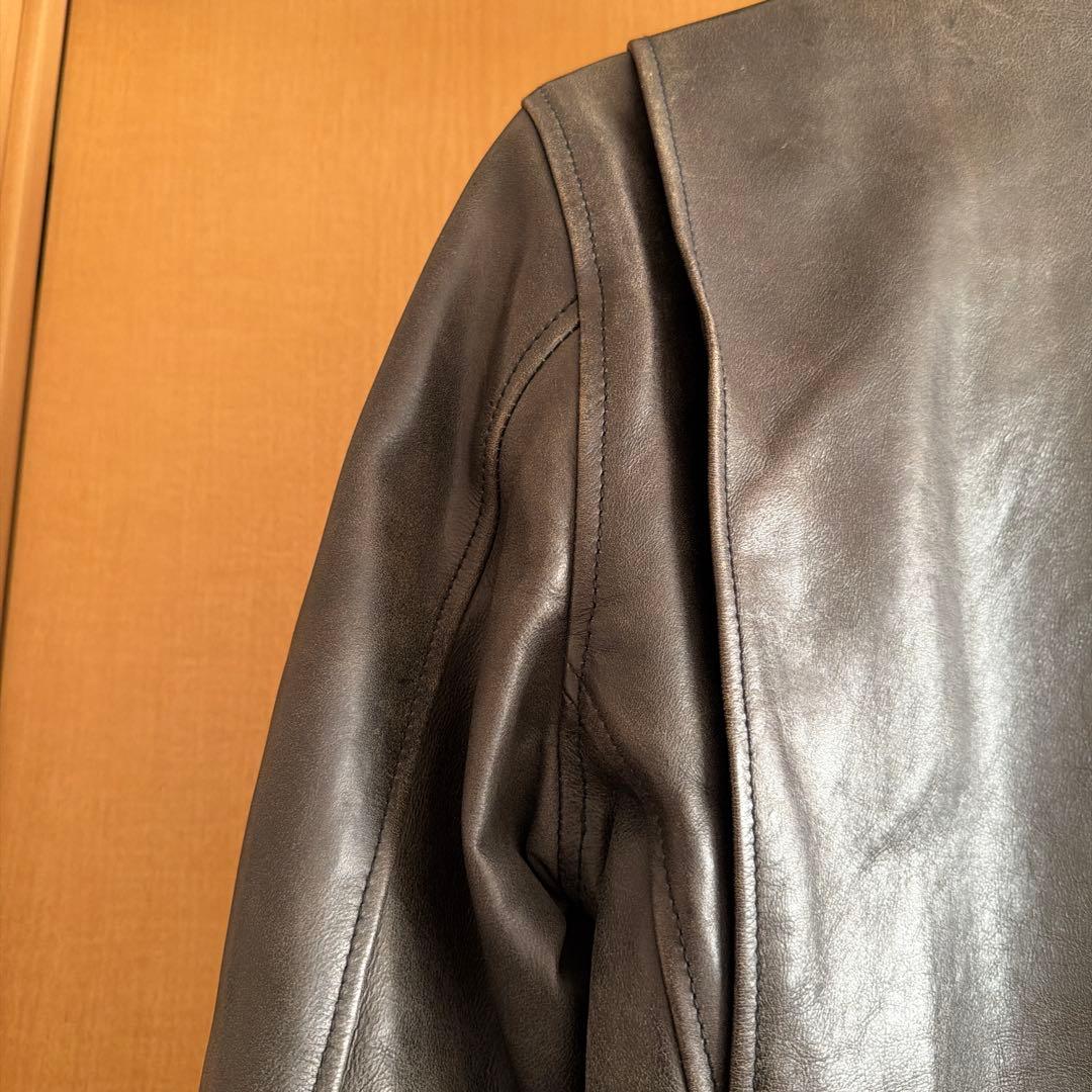 無印良品　ライダース　ジャケット　シングル　本革