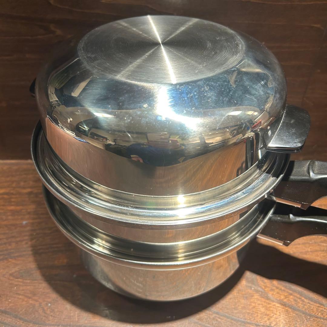 ☆未使用保管品☆ INKOR 片手鍋　スチーマー　ドーム蓋　高級ステンレス製