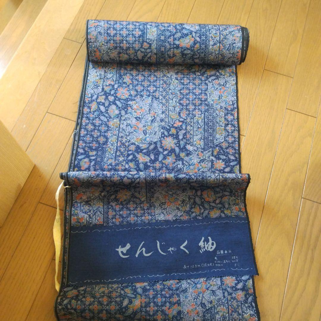 着物リメイク せんじゃく紬 ウール混合 ヨーク切り替え ギャザーワンピース