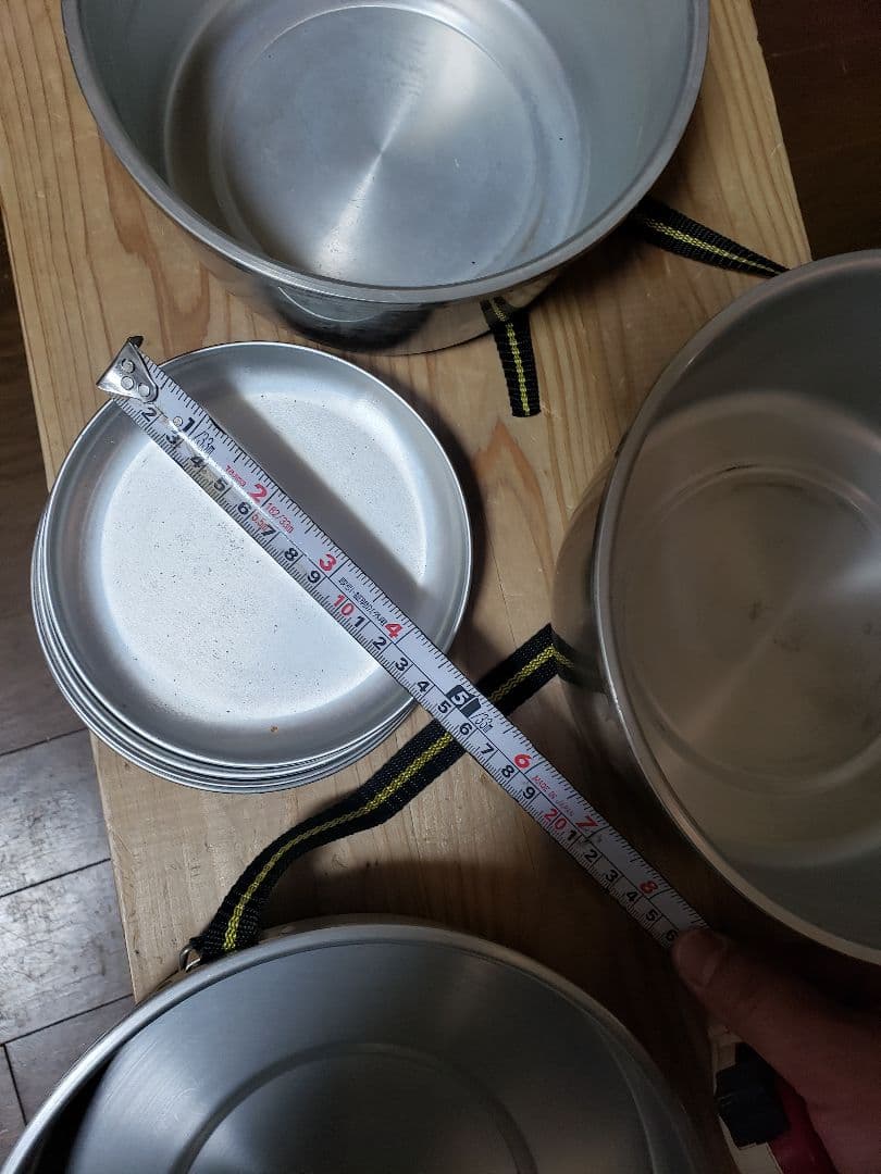 キャンプ、アルミ製クッカーセット