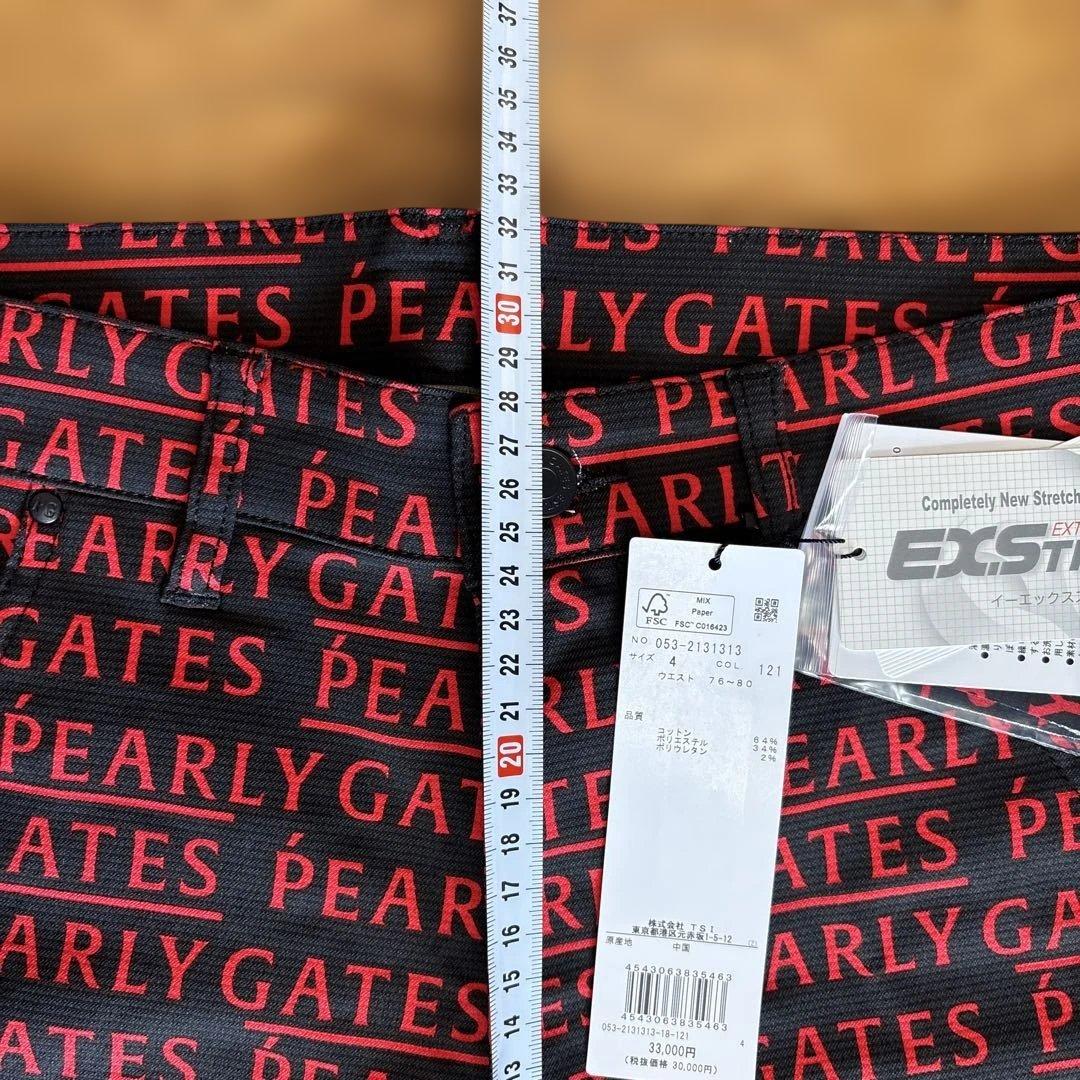 ☆新品☆ PEARLY GATES ストレッチパンツ M ブラック/レッド