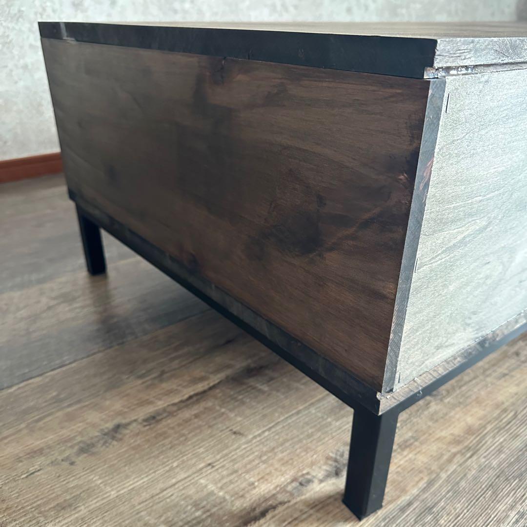 ひ*と様 美品 天然木 オーダー TVボード 幅180cm　古材風