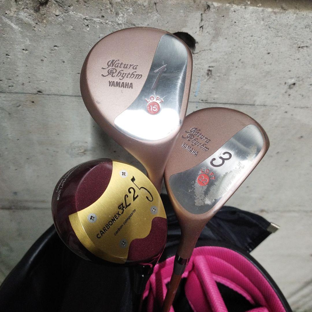 アディダスピンクキャディバッグ＆ゴルフクラブ16本まとめてセット